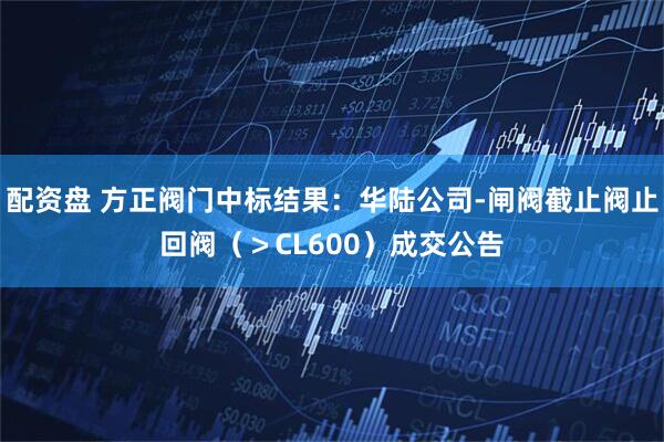 配资盘 方正阀门中标结果：华陆公司-闸阀截止阀止回阀（＞CL600）成交公告